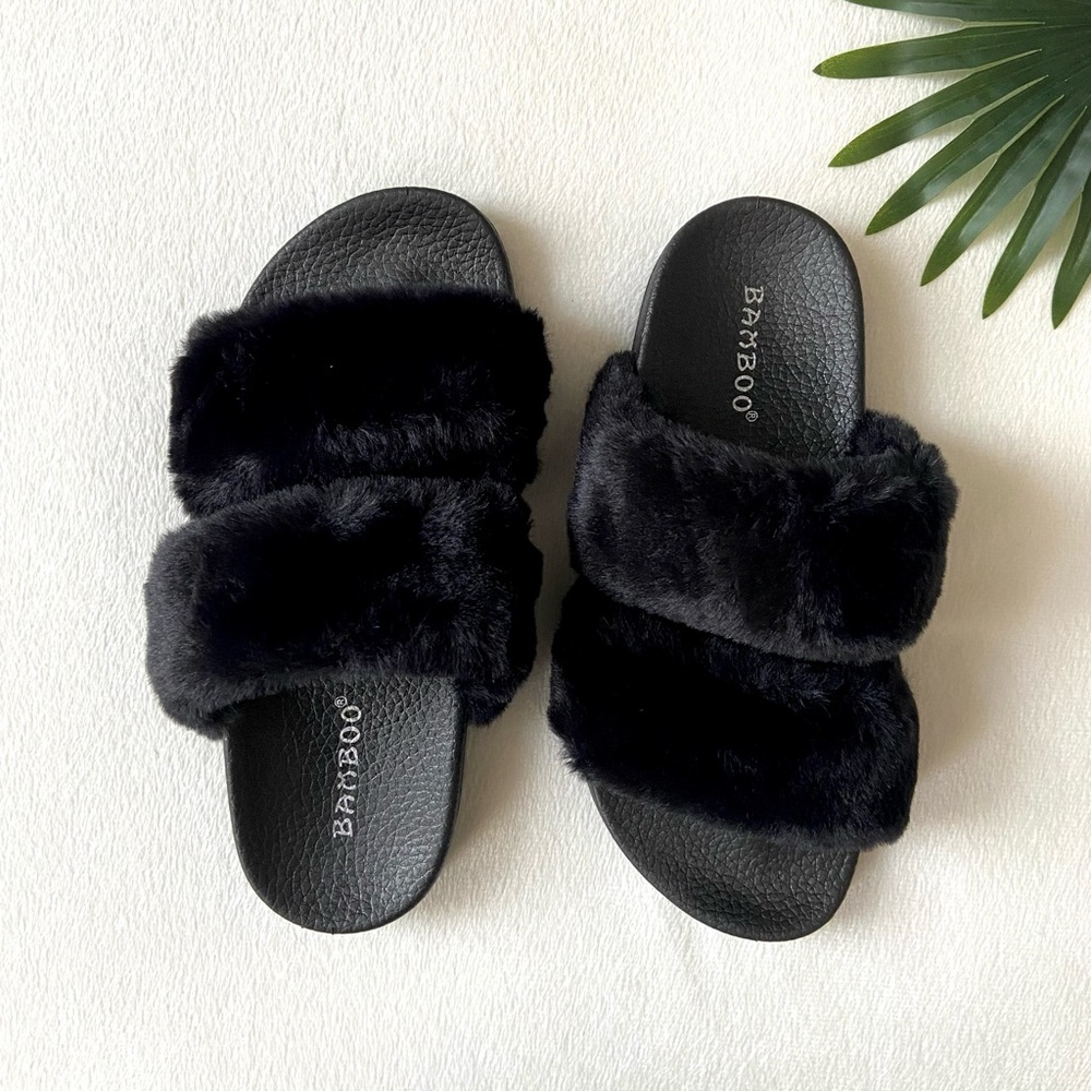 Faux Fur Slides- BRAND NEW IN BOX FROM MY BOUTIQUE. Multiple sizes available!